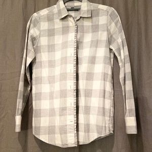 Banana Republic Buffalo Check button up top